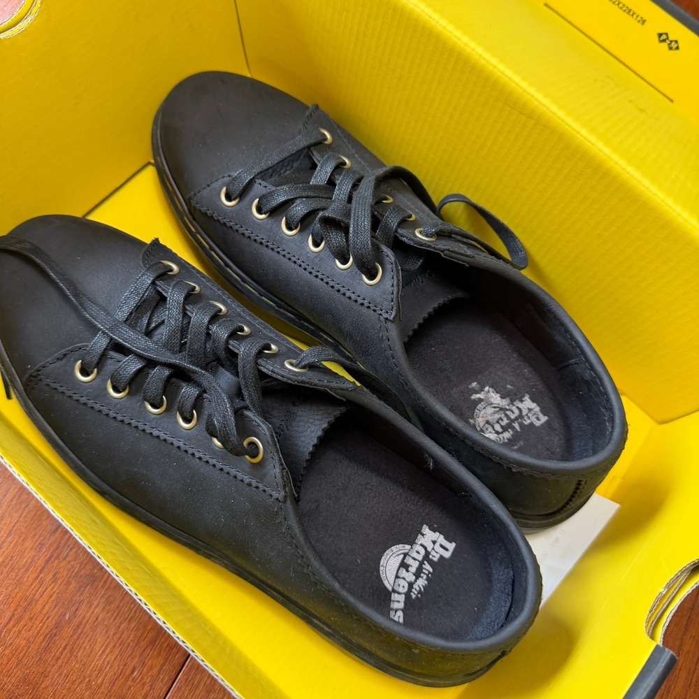 Dr. Martens Farrell Black Leather Low Top Lace Up Shoes AW004 M9 W10 Gorpcore